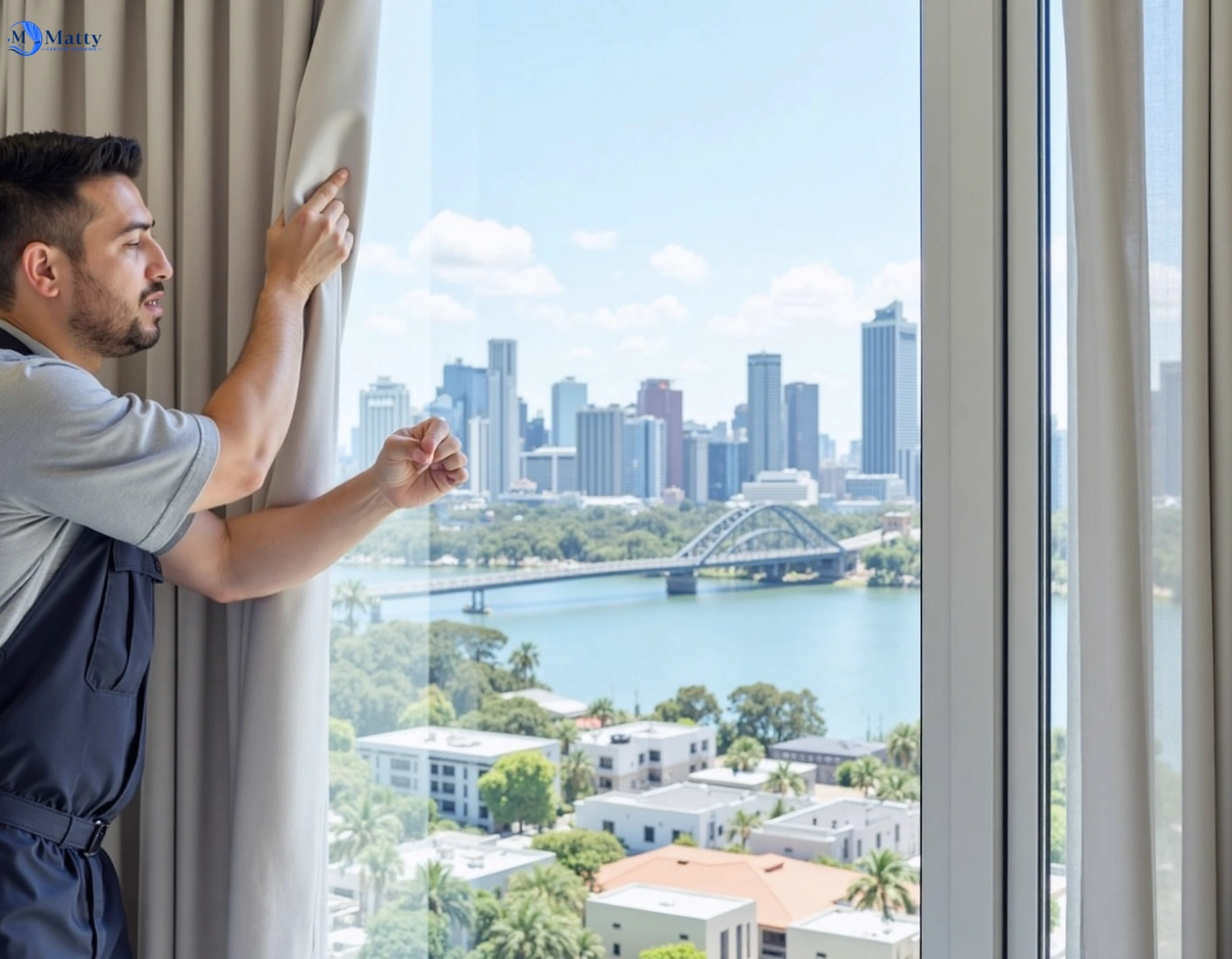 Professional curtain steam cleaning service west-end QLD by Matty Curtain Cleaning